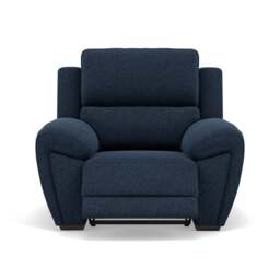 Echo Recliner Armchair - Power Recliner Chair Lumber Support Fabric - Power With Power Headrest Footrest Lumbar & USB - FAB-MIL-303 NAVY