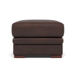 Gino Footstool - Footstool Cat 60 - Cat-60/08 Montana Chocolate / Wooden Feet