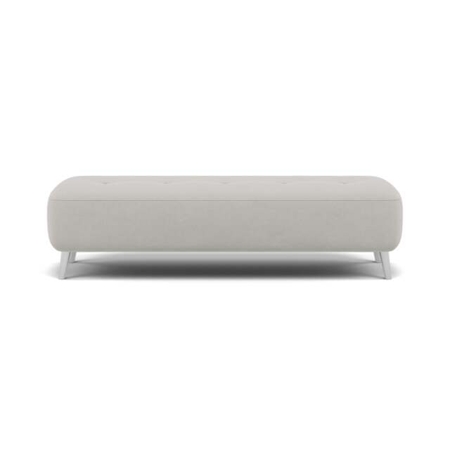 Phoebe Footstool - Medium Bench Stool Grade B - Plush Velvet Silver / Chrome - image 1
