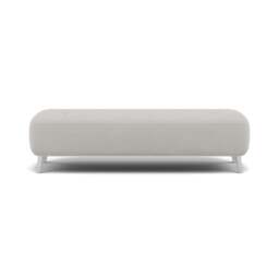 Phoebe Footstool - Medium Bench Stool Grade B - Plush Velvet Silver / Chrome - thumbnail 1