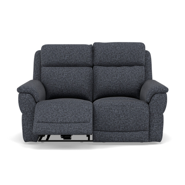 Juno 2 Seater Recliner Sofa - 2 Seater Sofa 2 Power Recliners Lumbar Support F8 - Power with Power Lumbar & USB - Hopsack Midnight 70005 - image 1