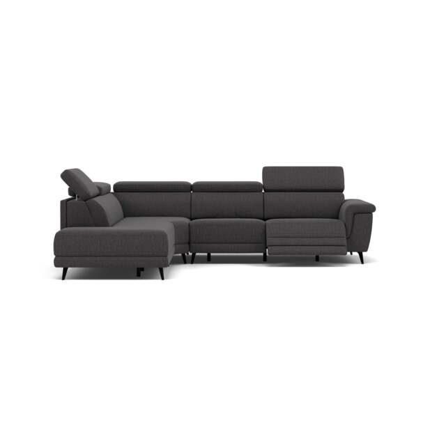 Sparta Corner Recliner Sofa - Combination 4 - Right Hand Facing Sofa Corner Group (Two Motors) Fabric - Right Hand Facing - Power with Power Headrest & USB - KB-1295-UK Amigo Coal - image 1
