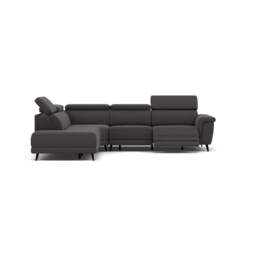 Sparta Corner Recliner Sofa - Combination 4 - Right Hand Facing Sofa Corner Group (Two Motors) Fabric - Right Hand Facing - Power with Power Headrest & USB - KB-1295-UK Amigo Coal