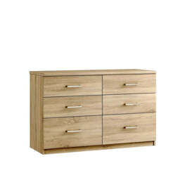 Modena 6 Drawer Twin Cabinet - 6 Drawer Twin Chest - Bardolino Oak