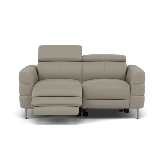 Hoy 2 Seater Recliner Sofa - 2 Str W/ 2 Power Recliner W/ 2 Manual Headrest Cat M - Power with Manual Headrest - M5653 Melbourne Light Grey - image 1