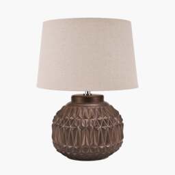 Anneli Bronze Aztec Texture Ceramic Table Lamp - Anneli Bronze Aztec Texture Ceramic Table Lamp - thumbnail 3
