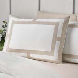 Catherine Lansfield So Soft Mono Panel Cream Duvet Set - So Soft Mono Panel Natural Duvet Set Double - thumbnail 3