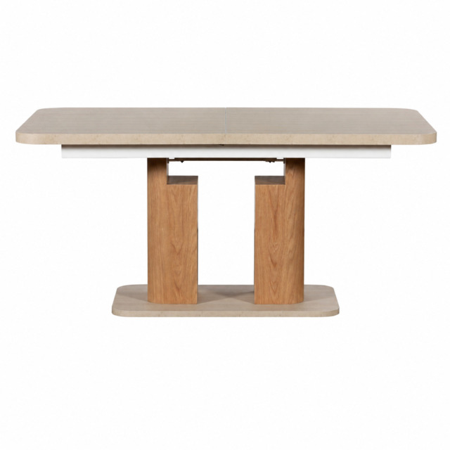 Axis 160/200cm Extending Dining Table - 160/200cm Extending Dining Table Travertine Effect / Oak - image 1
