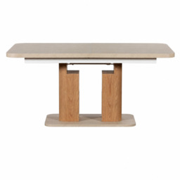 Axis 160/200cm Extending Dining Table - 160/200cm Extending Dining Table Travertine Effect / Oak - thumbnail 1