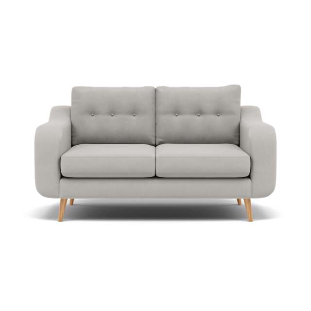 Phoebe 2 Seater Sofa - Small Sofa Standard Back Grade B - Plush Velvet Silver / Natural - image 1