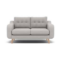 Phoebe 2 Seater Sofa - Small Sofa Standard Back Grade B - Plush Velvet Silver / Natural