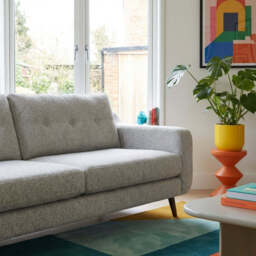 Phoebe 2 Seater Sofa - Small Sofa Standard Back Grade B - Plush Velvet Silver / Natural - thumbnail 4