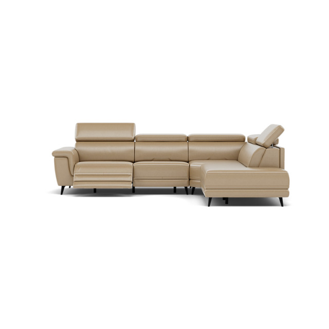 Sparta Corner Recliner Sofa - Combination 4 - Right Hand Facing Sofa Corner Group (Two Motors) Cat NL/O/S - Right Hand Facing - Power with Power Headrest & USB - NL5103 New York Sand - image 1