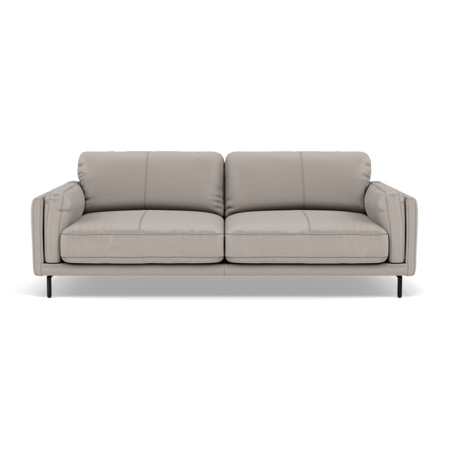 Morris 3 Seater Small Sofa - 2.5 Seater Sofa Compact Fabric - BFAMAD-02 SILVER GREY - image 1