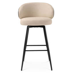Eichholtz Camerota Swivel Bar Stool Scalea Sand  Black Wooden Back & Legs  - Swivel Bar Stool Scalea Sand  Black Wooden Back - thumbnail 3