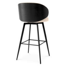 Eichholtz Camerota Swivel Bar Stool Scalea Sand  Black Wooden Back & Legs  - Swivel Bar Stool Scalea Sand  Black Wooden Back - thumbnail 4