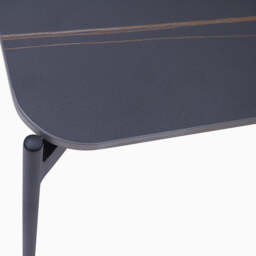 Rocco Black and Gold Nest of Tables - Nest of Table Black & Gold Ceramic Top / Black Powder Coated Metal Legs - thumbnail 5