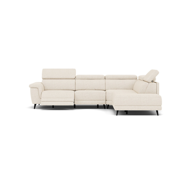 Sparta Corner Recliner Sofa - Combination 1 - Left Hand Facing Sofa Corner Group (One Motor) Fabric - Left Hand Facing - Power with Manual Headrest - KB-1285-UK Darwin Ivory - image 1