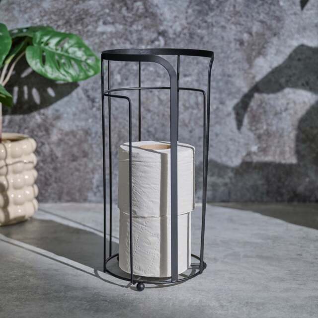 Dante Black Toilet Paper Holder - Dante Spare Holder Black - image 1