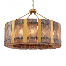 Eichholtz Elysian Chandalier Antique Brass And Smoked Glass - Chandalier Elysian