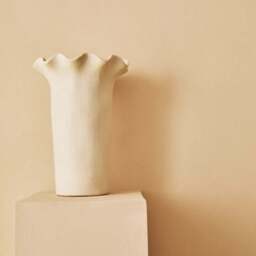Sonata Large Cream Fluted Vase - DISC Sonata Large Cream Fluted Vase
