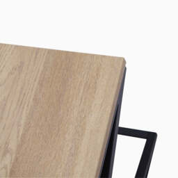 Indus Coffee Table - Coffee Table Oak Effect Top/Black Painted Metal Frame - thumbnail 5