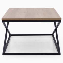 Indus Coffee Table - Coffee Table Oak Effect Top/Black Painted Metal Frame - thumbnail 3