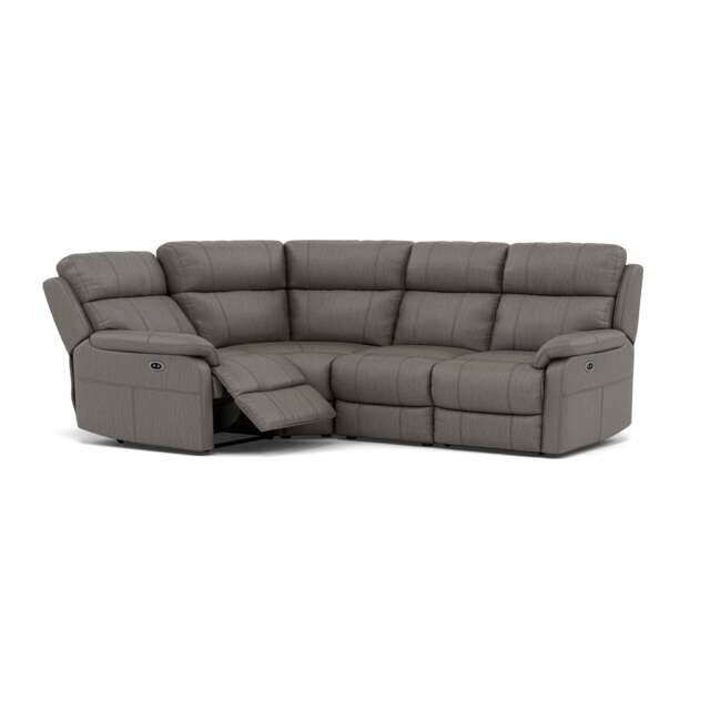 Fara Small Corner Recliner Sofa - Combination 4 1 Corner 2 with 2 Power Recliners Cat 25S - Left Hand Facing - Power Recliner with USB - NCS-232E GRANITE - image 1