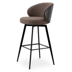 Eichholtz Camerota Swivel Bar Stool Scalea Grey  Black Wooden Back - Swivel Bar Stool Scalea Grey  Black Wooden Back - thumbnail 6