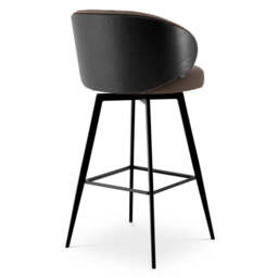 Eichholtz Camerota Swivel Bar Stool Scalea Grey  Black Wooden Back - Swivel Bar Stool Scalea Grey  Black Wooden Back - thumbnail 5