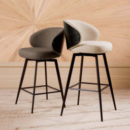 Eichholtz Camerota Swivel Bar Stool Scalea Grey  Black Wooden Back - Swivel Bar Stool Scalea Grey  Black Wooden Back - thumbnail 2