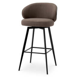 Eichholtz Camerota Swivel Bar Stool Scalea Grey  Black Wooden Back - Swivel Bar Stool Scalea Grey  Black Wooden Back - thumbnail 1