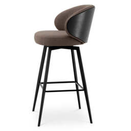 Eichholtz Camerota Swivel Bar Stool Scalea Grey  Black Wooden Back - Swivel Bar Stool Scalea Grey  Black Wooden Back - thumbnail 4
