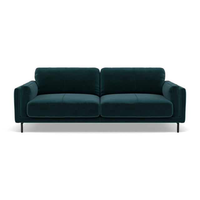 Morris 3 Seater Small Sofa - 2.5 Seater Sofa Compact Fabric - FAB-MEG-36  LAKE GREEN - image 1