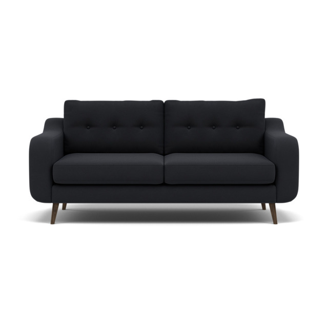 Phoebe 3 Seater Sofa - Large Sofa Standard Back Grade B - Plush Velvet Charcoal / American Walnut - image 1