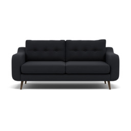 Phoebe 3 Seater Sofa - Large Sofa Standard Back Grade B - Plush Velvet Charcoal / American Walnut - thumbnail 1