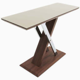 Cuba Console Table - Sofa Table Dark Wood / Chrome Leg - thumbnail 2