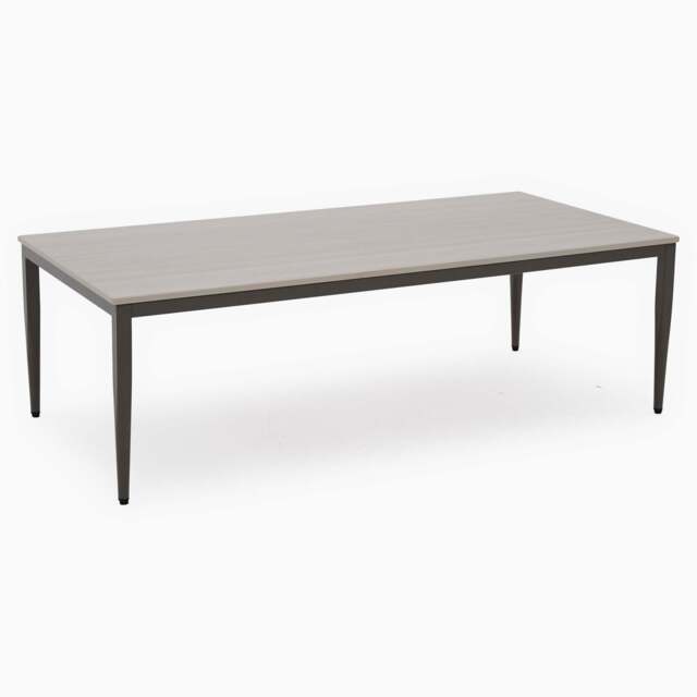 Phase Rectangular Coffee Table - Rectangular Coffee Table Latte Tones (Buwen) Matt Ceramic / Warm Brown Metal Frame - image 1