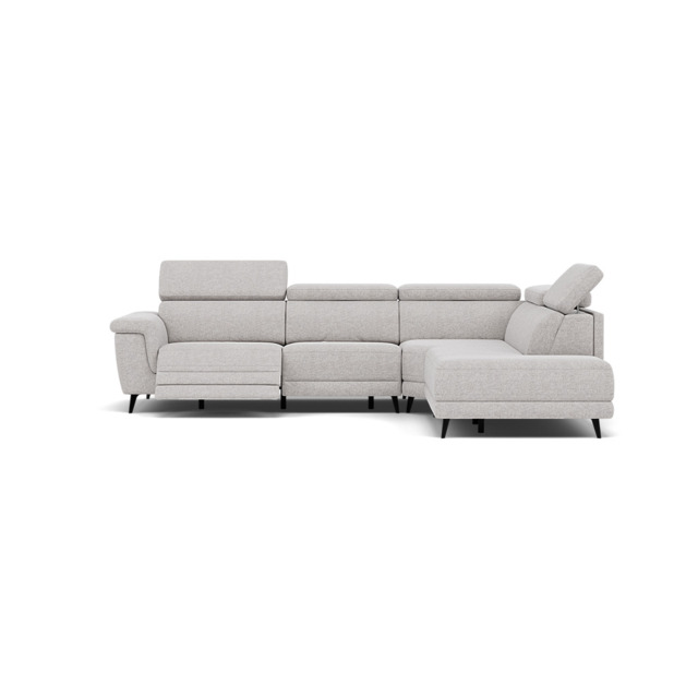 Sparta Corner Recliner Sofa - Combination 1 - Left Hand Facing Sofa Corner Group (One Motor) Fabric - Left Hand Facing - Power with Manual Headrest - KB-1280-UK Darwin Silver - image 1