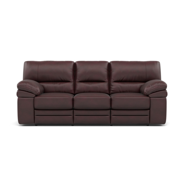 Gino 3 Seater Recliner Sofa - 3 Seater Power Recliner Sofa with USB Cat 60 - Power Recliner with USB - Cat-60/15 Montana Ruby - image 1