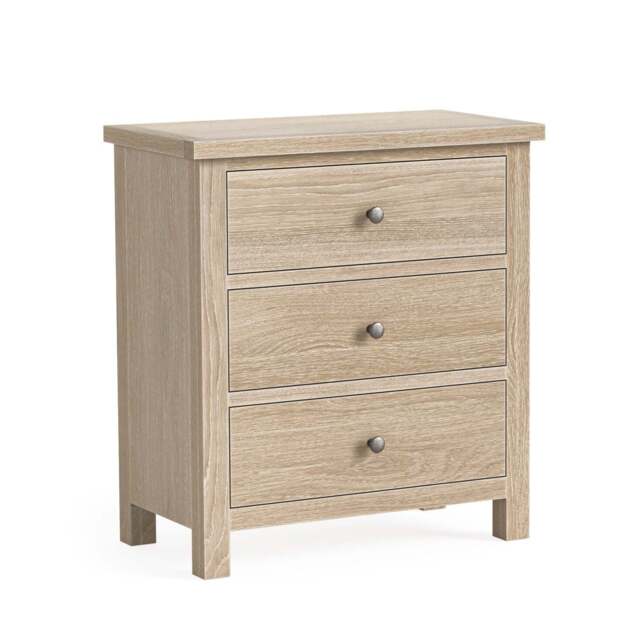 Elmstead Oak 3 Drawer Chest - 3 Drawer Chest Oak - image 1