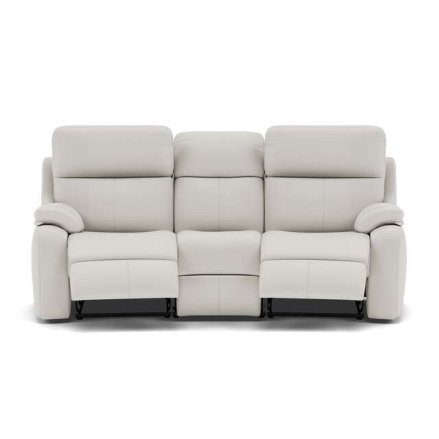 G Plan Kingsbury 3 Seater Curved Recliner Sofa - 3 Seater Power Recliner Curved Sofa Headrest + Lumbar with USB Grade L - Power with Power Headrest, Lumbar & USB - L840 Cambridge Chalk - image 1