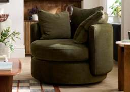 Vogue Williams Piccadilly Small Swivel Chair - Small Swivel Chair Soft Chenille - Soft Chenille Marigold - thumbnail 2