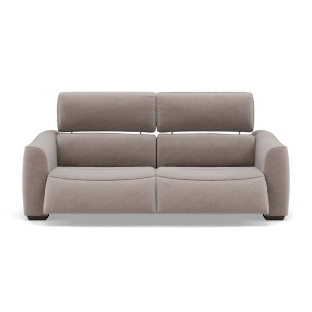 Beck Small 3 Seater Recliner Sofa - 2.5 Seater Sofa with 2 Power Recliners (Compact) Fabric - Power Recliner with USB - FAB-CAN-452 GREY MIST - image 1