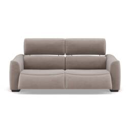 Beck Small 3 Seater Recliner Sofa - 2.5 Seater Sofa with 2 Power Recliners (Compact) Fabric - Power Recliner with USB - FAB-CAN-452 GREY MIST