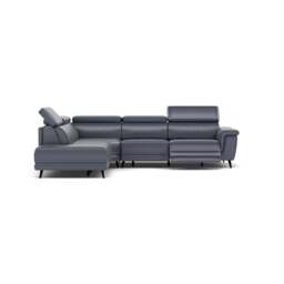 Sparta Corner Recliner Sofa - Combination 4 - Right Hand Facing Sofa Corner Group (Two Motors) Cat NL/O/S - Right Hand Facing - Power with Power Headrest & USB - NL5100 New York Dark Blue - thumbnail 1