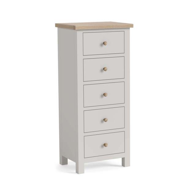 Elmstead Grey 5 Drawer Tall Chest - 5 Drawer Tall Chest Stone Grey - image 1