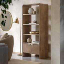 Colonna Open Display Unit - Open Display Unit Natural Mango Wood / Brass - thumbnail 2