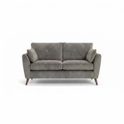 Zara 2 Seater Sofa - 2 Seater Sofa - Plush Silver / Dark Feet - thumbnail 1