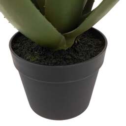 Artificial Aloe Potted Plant With White Flower - DISC Aloe Potted Plant with White Flower - thumbnail 3